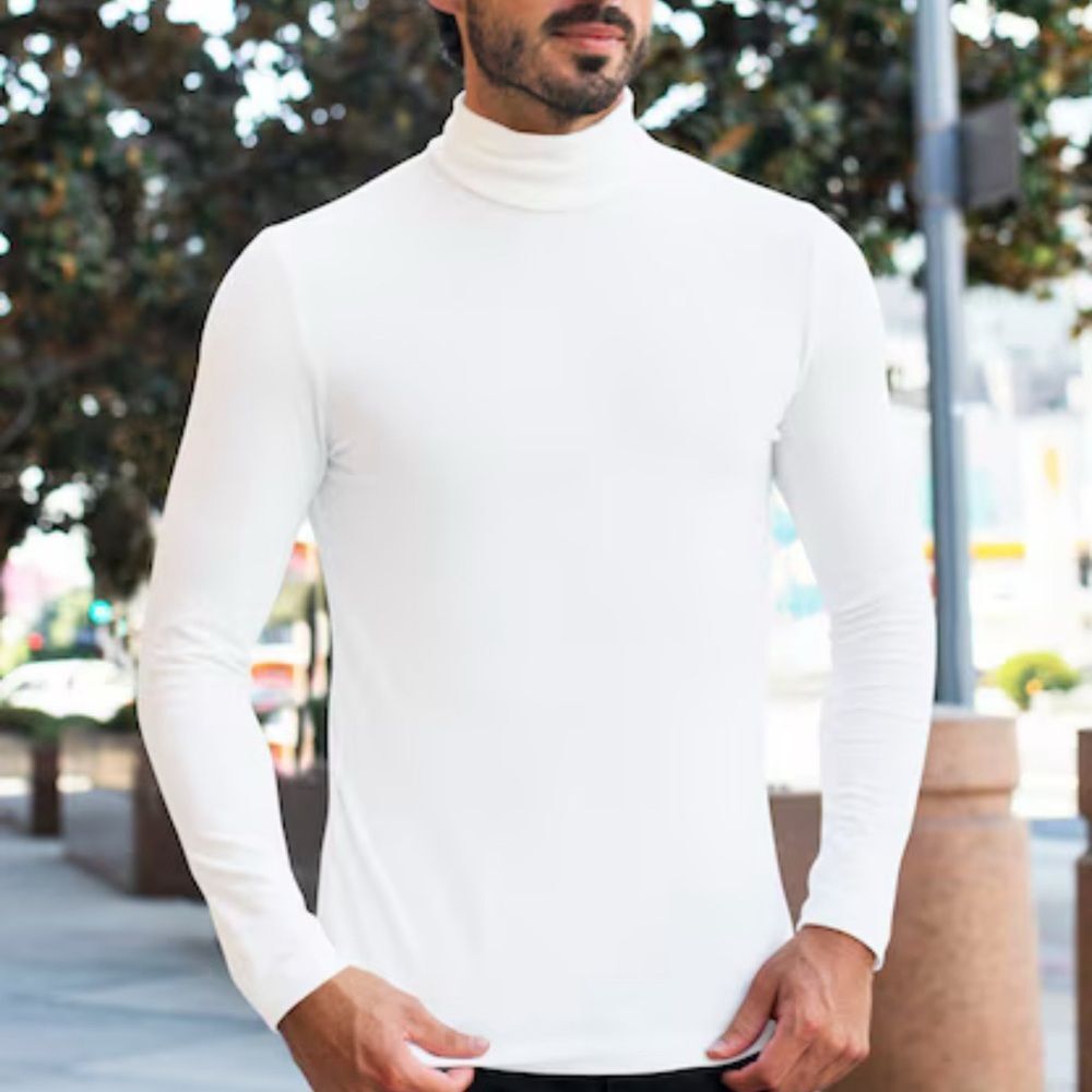 H&M White Turtleneck Top